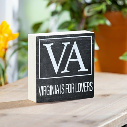 State Sign Wood Block Virginia 6"x6" | Plow & Hearth