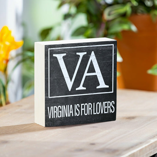 State Sign Wood Block Virginia 6"x6" | Plow & Hearth