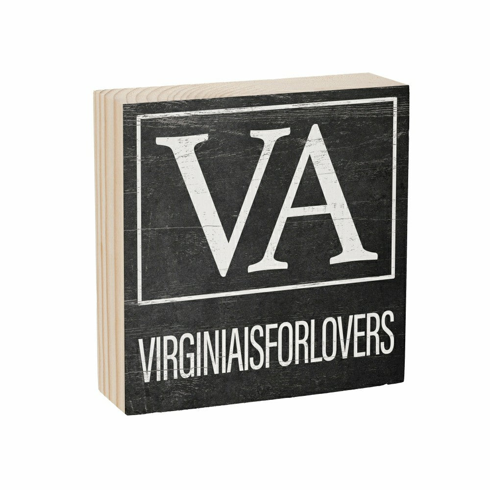 State Sign Wood Block Virginia 6"x6" | Plow & Hearth
