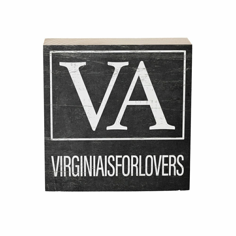 State Sign Wood Block Virginia 6"x6" | Plow & Hearth