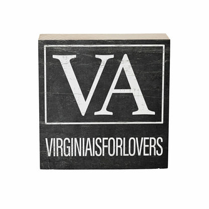 State Sign Wood Block Virginia 6"x6" | Plow & Hearth