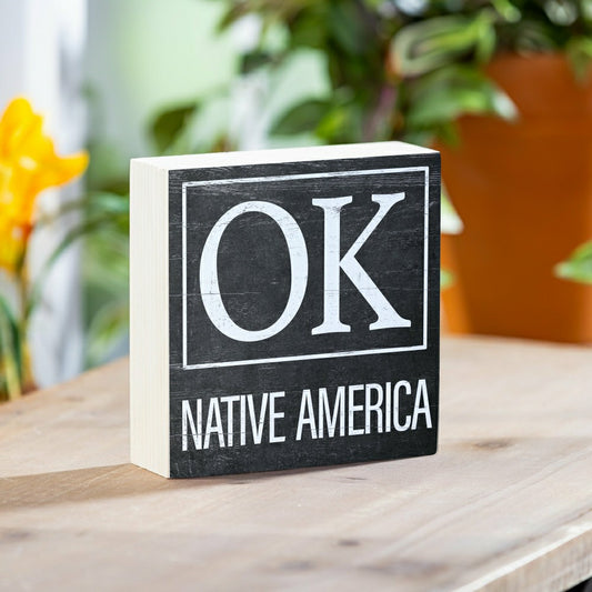 State Sign Wood Block Oklahoma 6"x6" | Plow & Hearth