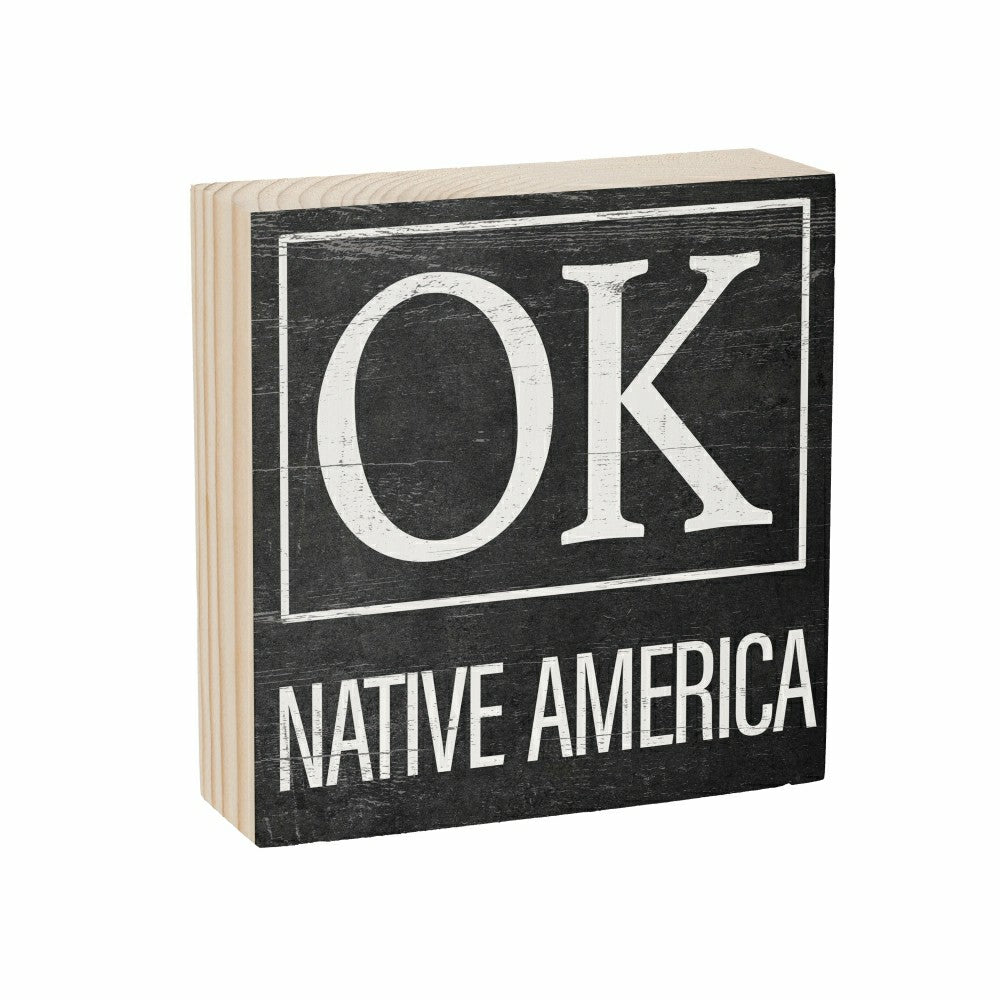 State Sign Wood Block Oklahoma 6"x6" | Plow & Hearth