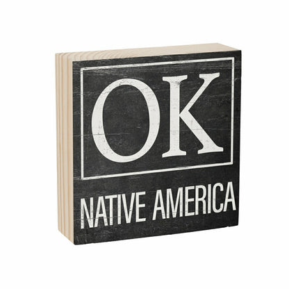 State Sign Wood Block Oklahoma 6"x6" | Plow & Hearth
