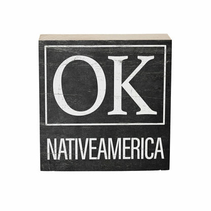State Sign Wood Block Oklahoma 6"x6" | Plow & Hearth
