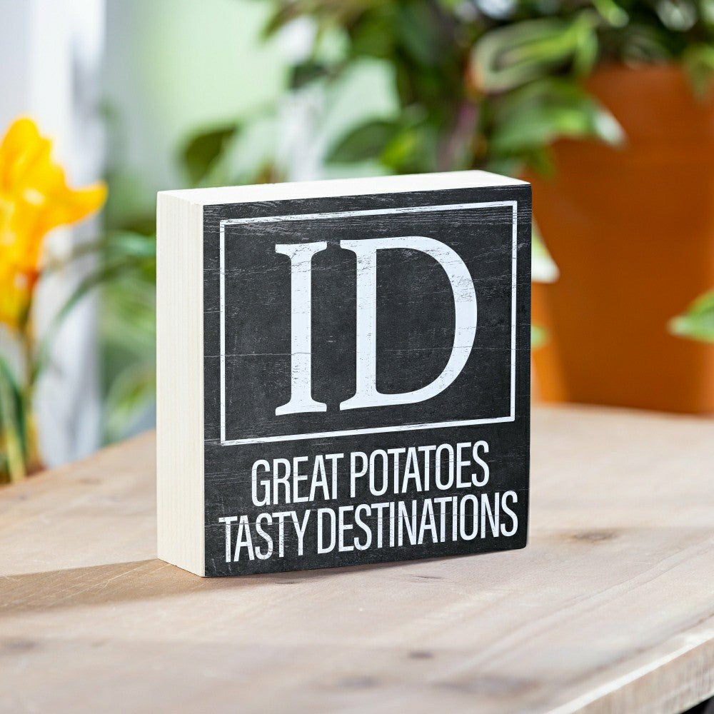 State Sign Wood Block Idaho 6"x6" | Plow & Hearth