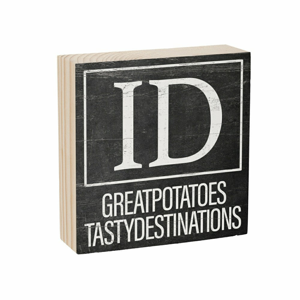 State Sign Wood Block Idaho 6"x6" | Plow & Hearth