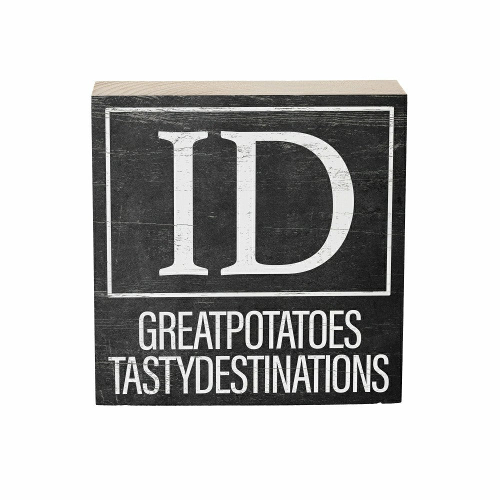 State Sign Wood Block Idaho 6"x6" | Plow & Hearth