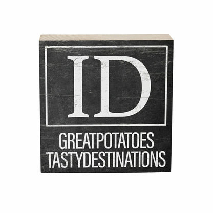 State Sign Wood Block Idaho 6"x6" | Plow & Hearth