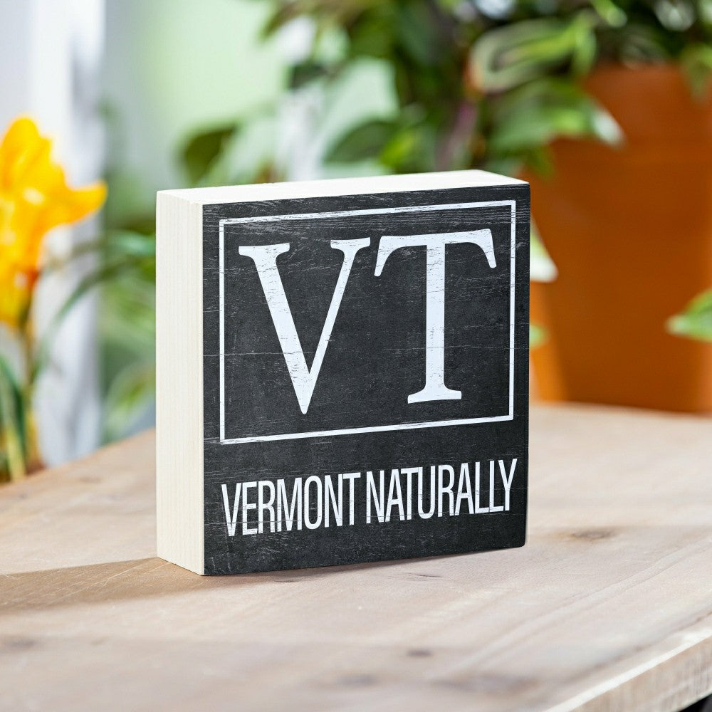 State Sign Wood Block Vermont 6"x6" | Plow & Hearth