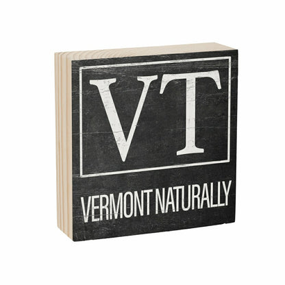 State Sign Wood Block Vermont 6"x6" | Plow & Hearth