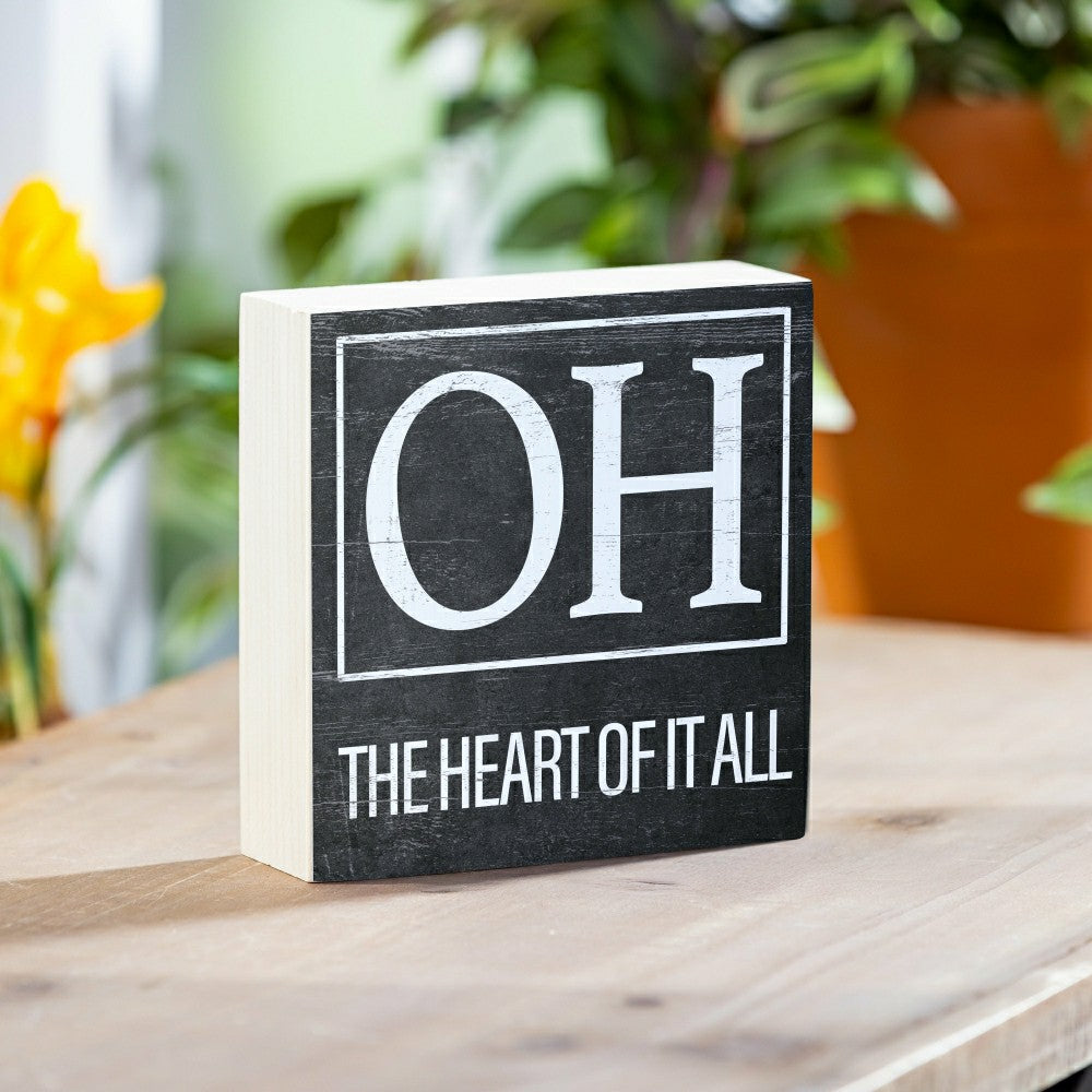 State Sign Wood Block Ohio 6"x6" | Plow & Hearth