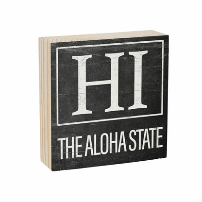 State Sign Wood Block Hawaii 6"x6" | Plow & Hearth
