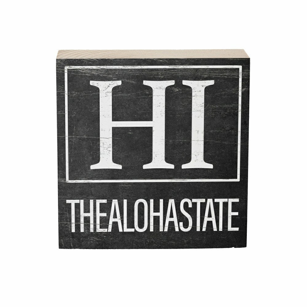 State Sign Wood Block Hawaii 6"x6" | Plow & Hearth