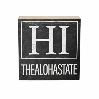 State Sign Wood Block Hawaii 6"x6" | Plow & Hearth