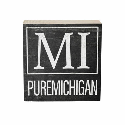 State Sign Wood Block Michigan 6"x6" | Plow & Hearth