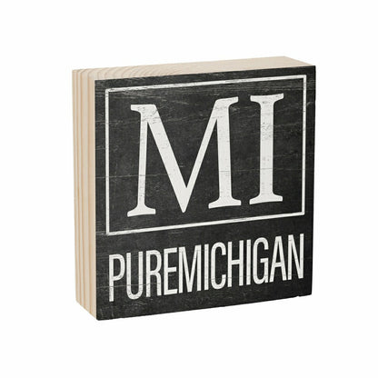 State Sign Wood Block Michigan 6"x6" | Plow & Hearth