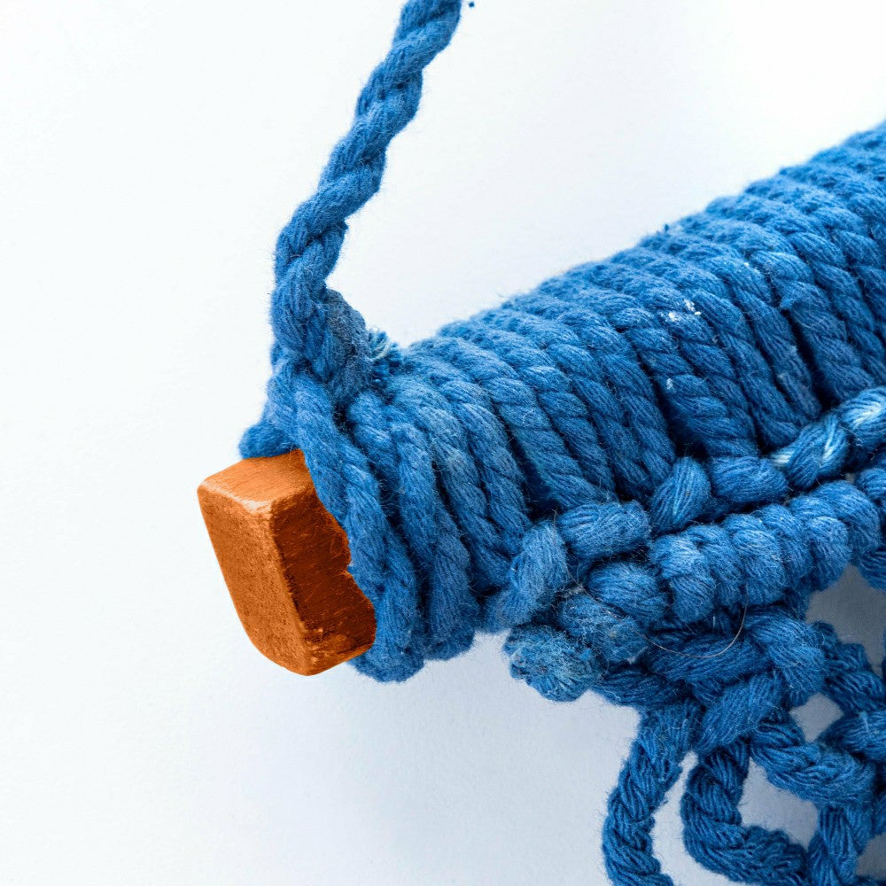Large Macramé Wall Hanging, Navy | Plow & Hearth