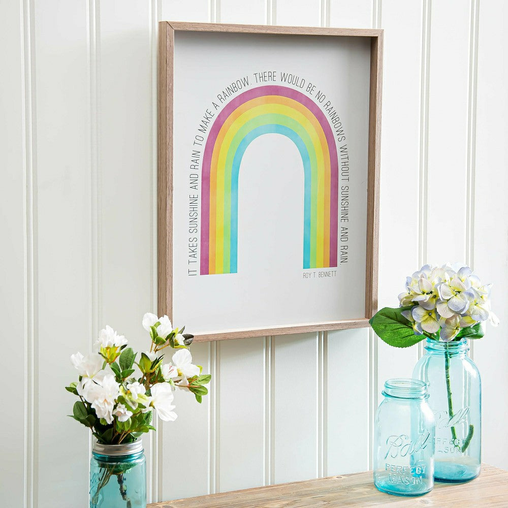 Framed wall art,wall art,wood wall art,rainbow decor,inspirational decor,inspirational wood decor,inspirational rainbow decor | Plow & Hearth