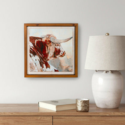 Longhorn Metal and Wood Wall Décor, 16"L x 16"H | Plow & Hearth