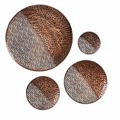 VivaStyle Indoor Wall Décor, Metal, Hammered Round Circles, Set of 4 | Plow & Hearth