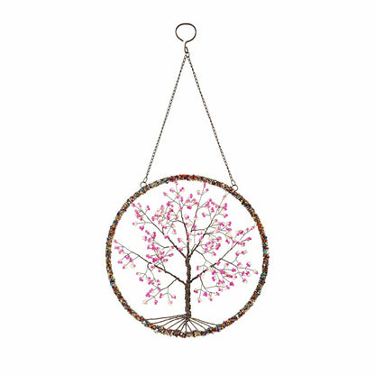 Cherry Blossom Tree Beaded Round Wall Décor | Plow & Hearth