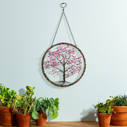 Cherry Blossom Tree Beaded Round Wall Décor | Plow & Hearth