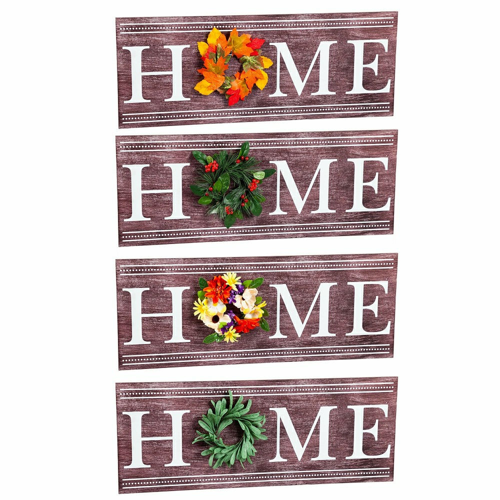 Home Seasonal Wreath Interchangeable Wall Sign | Plow & Hearth