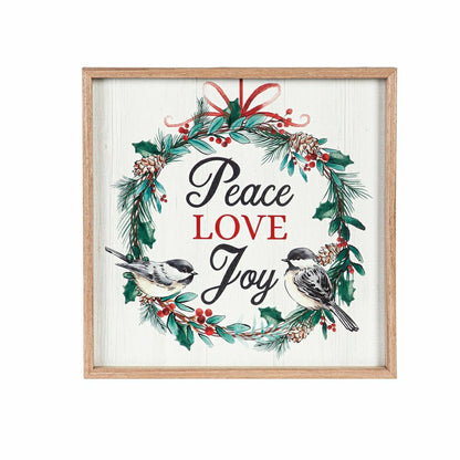 “Peace Love Joy” Framed Wall Art | Plow & Hearth