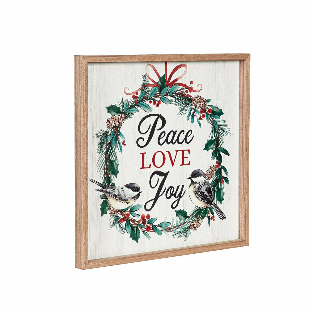 “Peace Love Joy” Framed Wall Art | Plow & Hearth