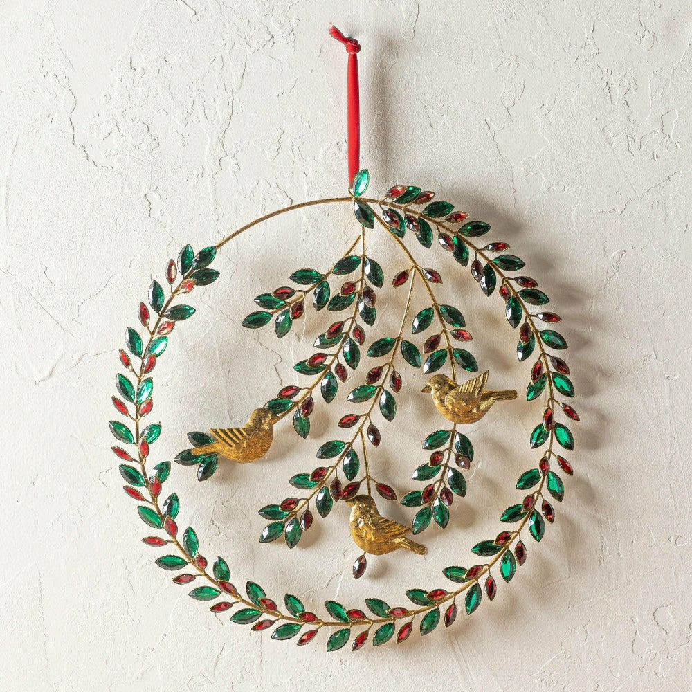 Jeweled Metal Holiday Wreath | Plow & Hearth