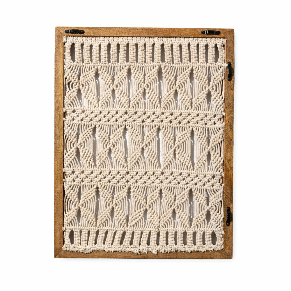Macrame Wood Framed Wall Hanging | Plow & Hearth
