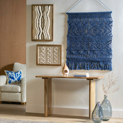 Macrame Wood Framed Wall Hanging | Plow & Hearth