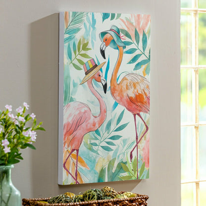 Palm Beach Flamingo Indoor Wall Décor, Wood, 24"x16" | Plow & Hearth