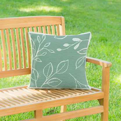 Verdant Greenery Indoor/Outdoor Hooked Pillow 18"x18" | Plow & Hearth