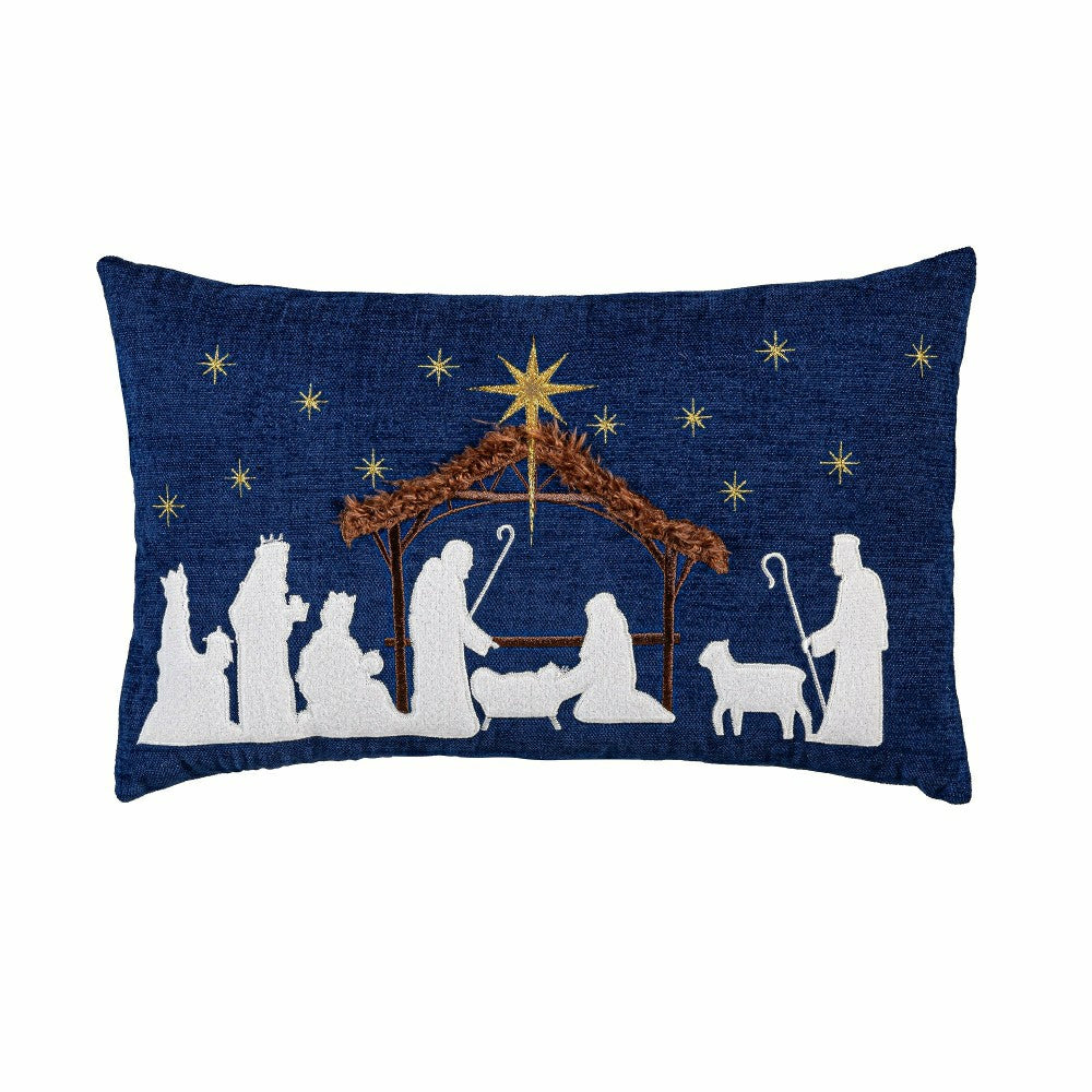 Nativity Throw Pillow Nativity Lumbar Pillow, 16"L x 10"H | Plow & Hearth