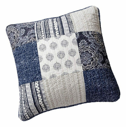 Patchwork Denim Blue Elegance Bohemian Euro Sham | Plow & Hearth