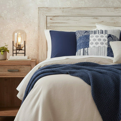Patchwork Denim Blue Elegance Bohemian Euro Sham | Plow & Hearth
