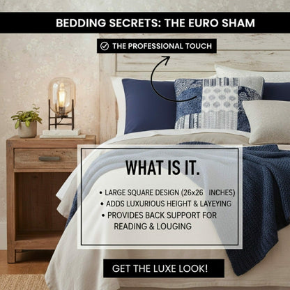 Patchwork Denim Blue Elegance Bohemian Euro Sham | Plow & Hearth