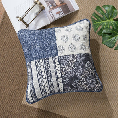 Set of 2-Pieces Bohemian Denim Blue Elegance Throw Pillow Covers | Plow & Hearth