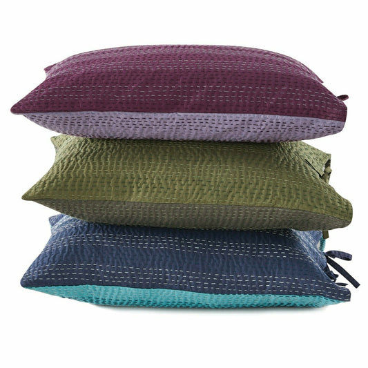 Hand Stitched Reversible Kantha Pillow Sham Pairs | Plow & Hearth