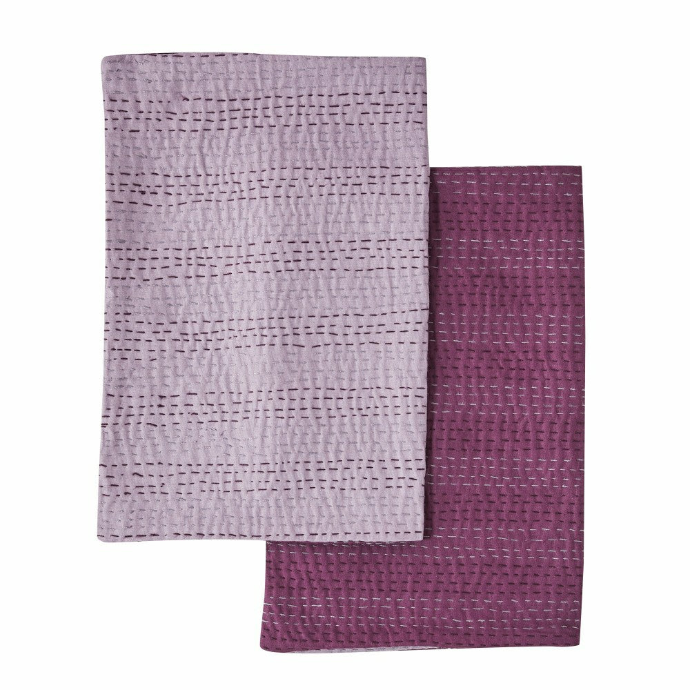 Hand Stitched Reversible Kantha Pillow Sham Pairs | Plow & Hearth