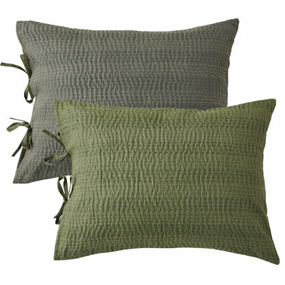 Hand Stitched Reversible Kantha Pillow Sham Pairs | Plow & Hearth