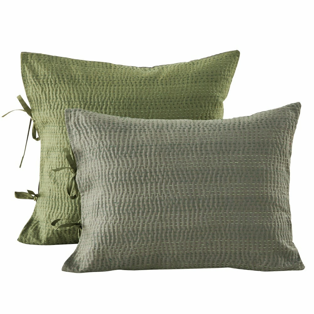 Hand Stitched Reversible Kantha Pillow Sham Pairs | Plow & Hearth