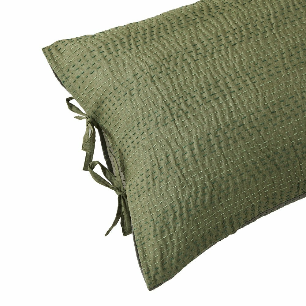 Hand Stitched Reversible Kantha Pillow Sham Pairs | Plow & Hearth