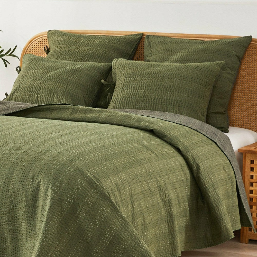 Hand Stitched Reversible Kantha Pillow Sham Pairs | Plow & Hearth