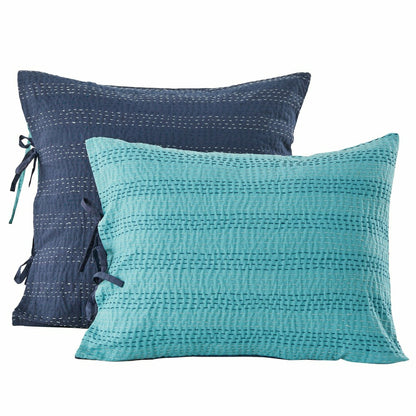 Hand Stitched Reversible Kantha Pillow Sham Pairs | Plow & Hearth