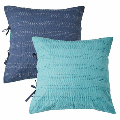 Hand Stitched Reversible Kantha Pillow Sham Pairs | Plow & Hearth