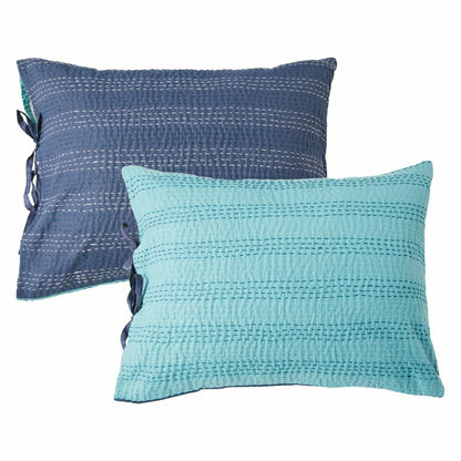Hand Stitched Reversible Kantha Pillow Sham Pairs | Plow & Hearth