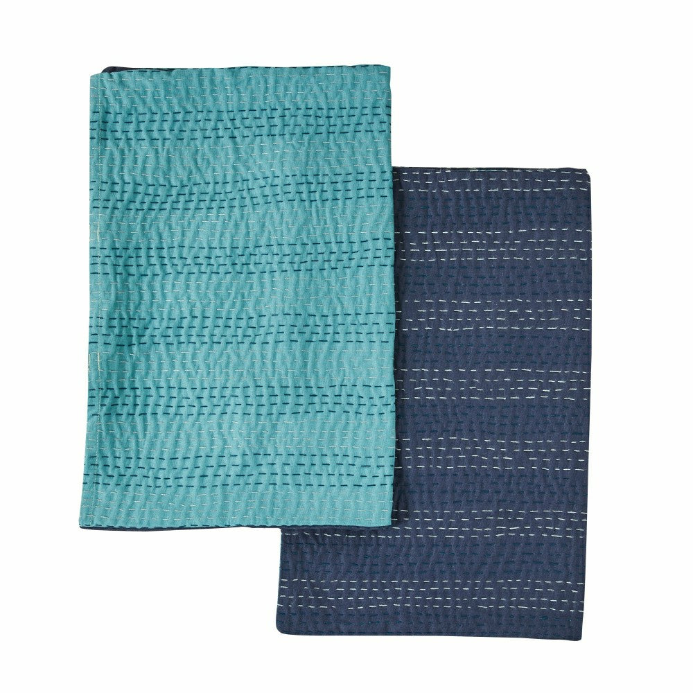 Hand Stitched Reversible Kantha Pillow Sham Pairs | Plow & Hearth